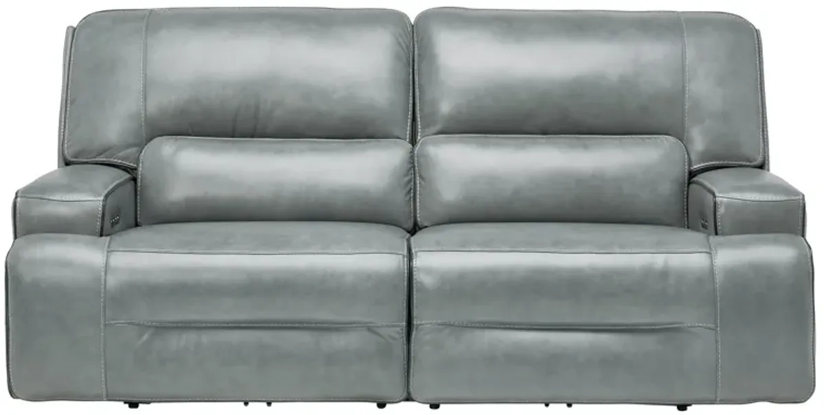 Lotus Leather Dual Power Reclining Sofa