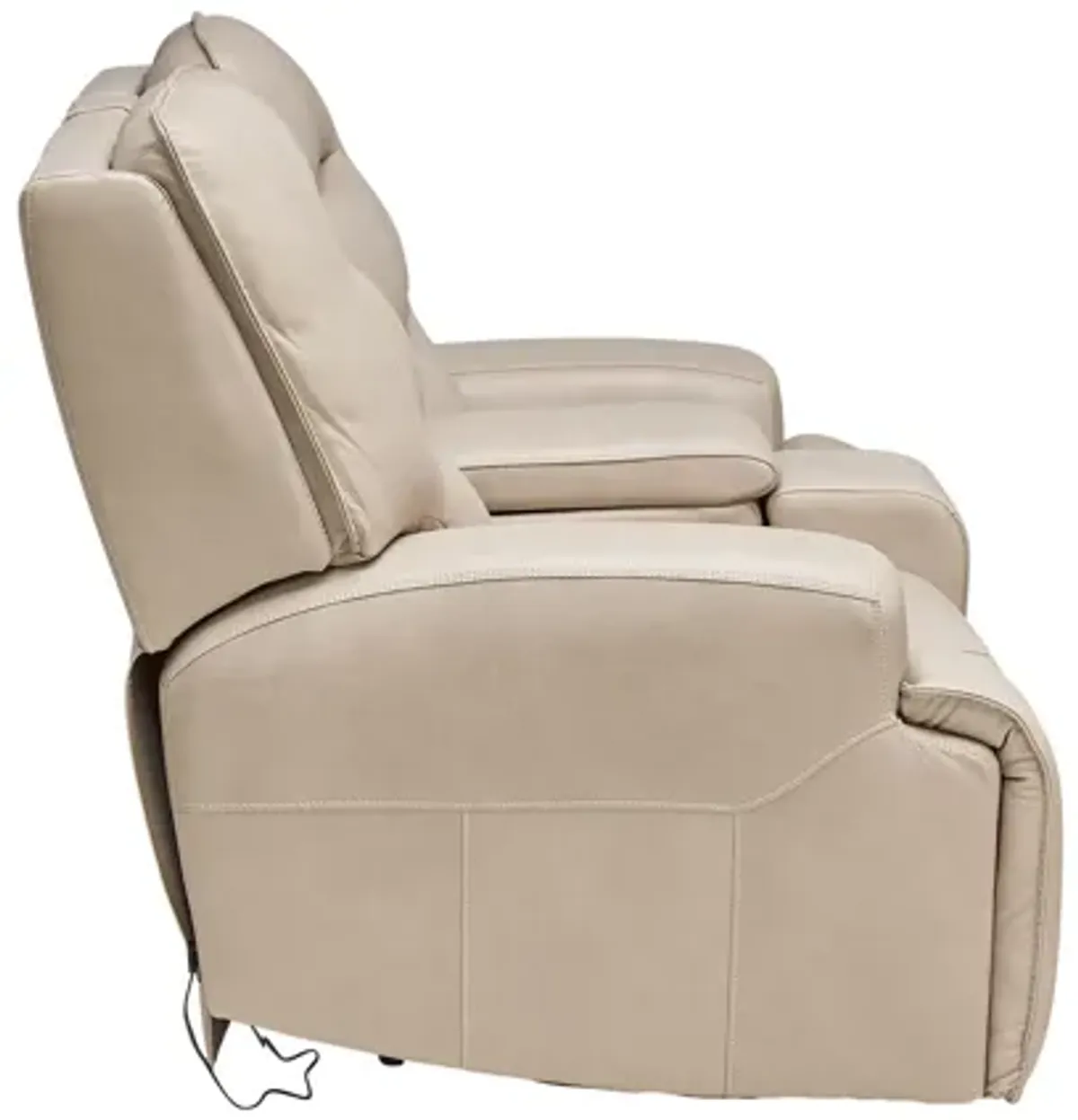 Porter Leather Dual Power Reclining Console Loveseat