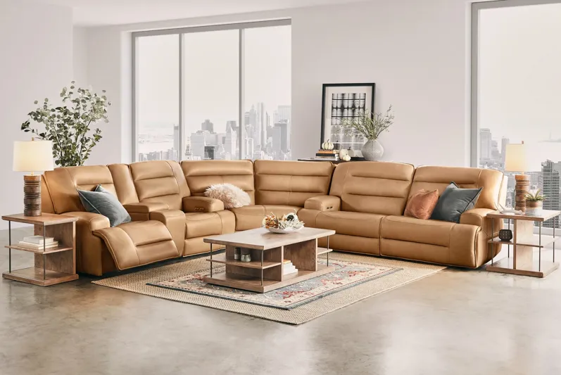 Patton Leather Dual Power Reclining Sofa