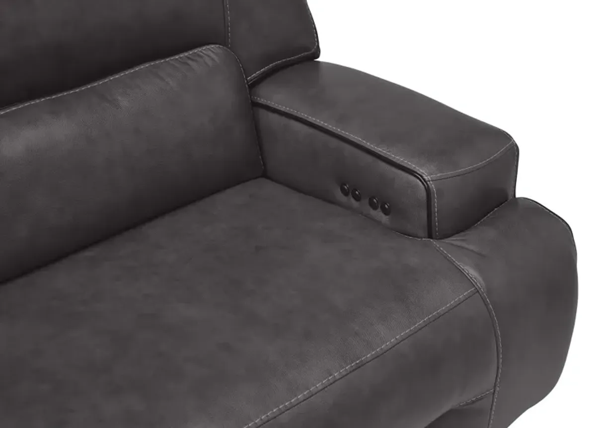 Linden Leather Dual Power Reclining Sofa