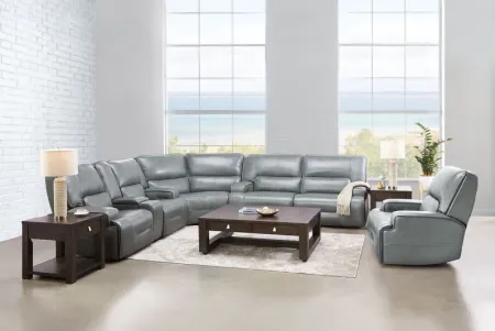 Lotus 3-Piece Leather Dual Power Reclining Sectional