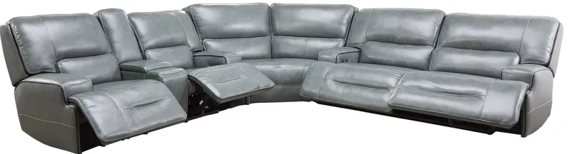 Lotus 3-Piece Leather Dual Power Reclining Sectional