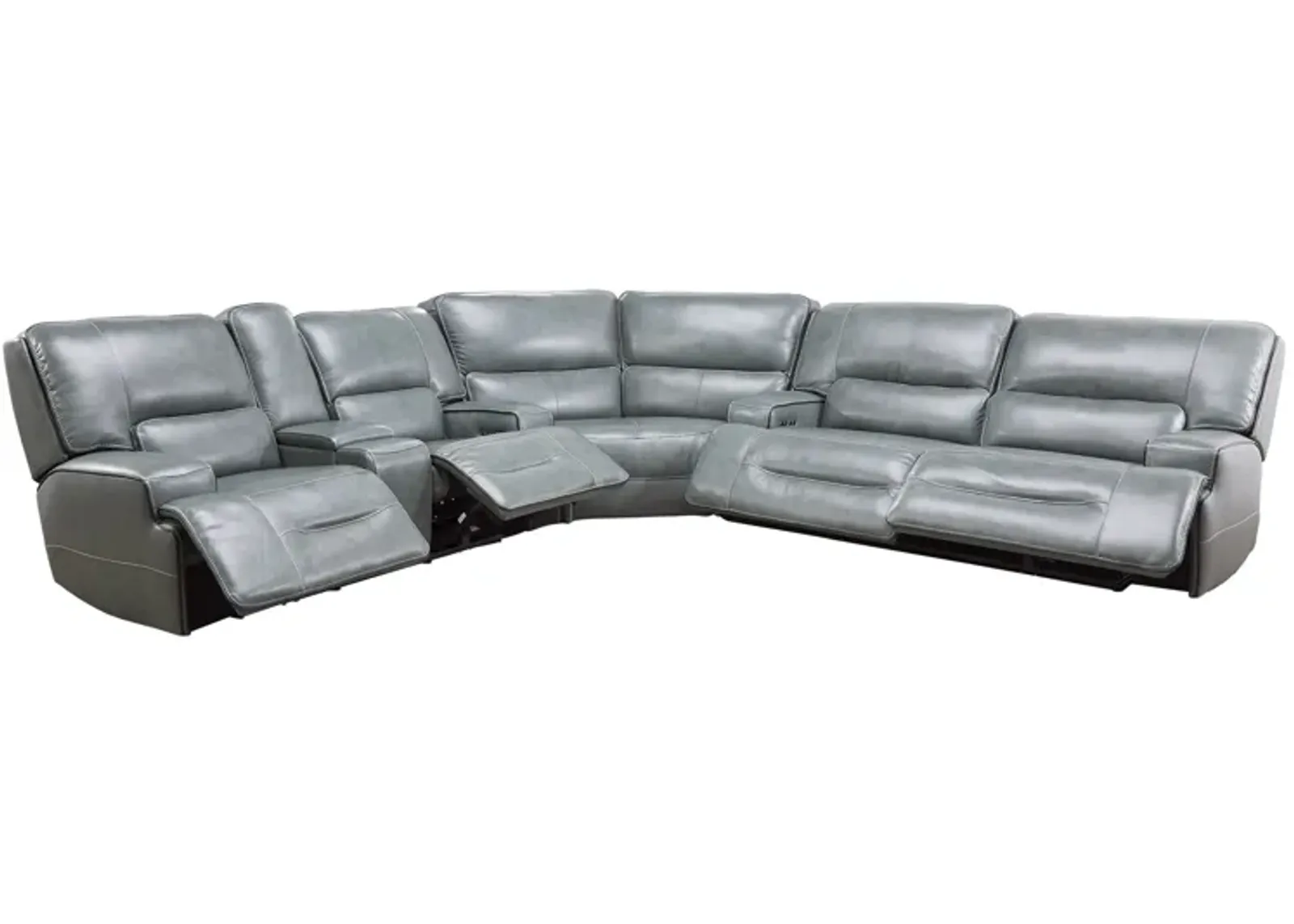 Lotus 3-Piece Leather Dual Power Reclining Sectional