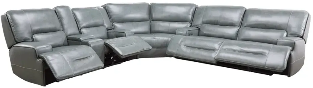 Lotus 3-Piece Leather Dual Power Reclining Sectional