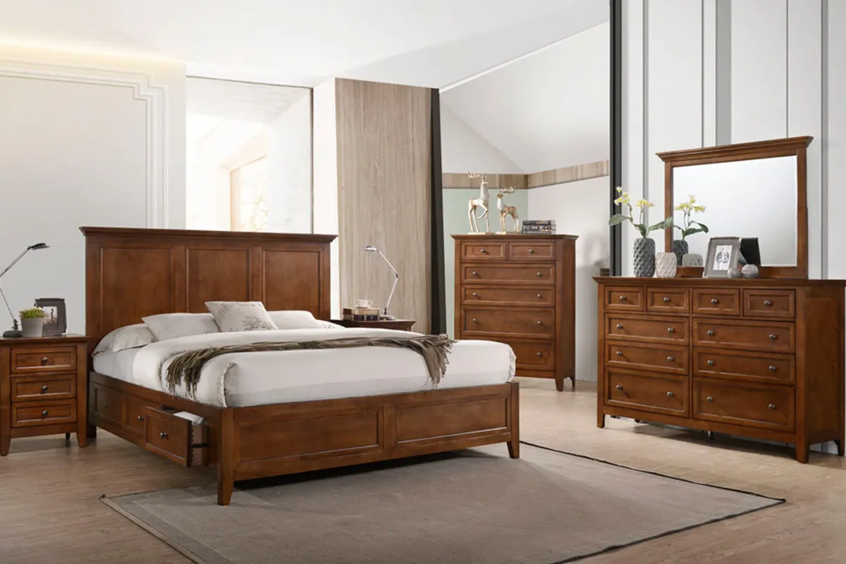 San Mateo Brown Queen Storage Bed