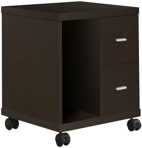 Aaron Cappuccino Office Cabinet on Castors