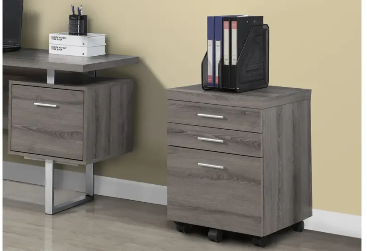 Baylis 3 Drawer Taupe Filing Cabinet