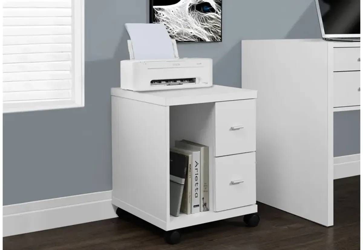 Belton White Office Cabinet with 2 Drawers