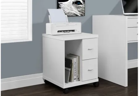 Belton White Office Cabinet with 2 Drawers