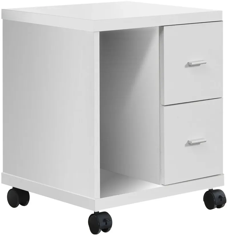 Belton White Office Cabinet with 2 Drawers
