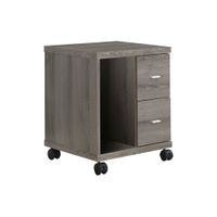 Office Cabinet - Dark Taupe With 2 Drawers On Castors
