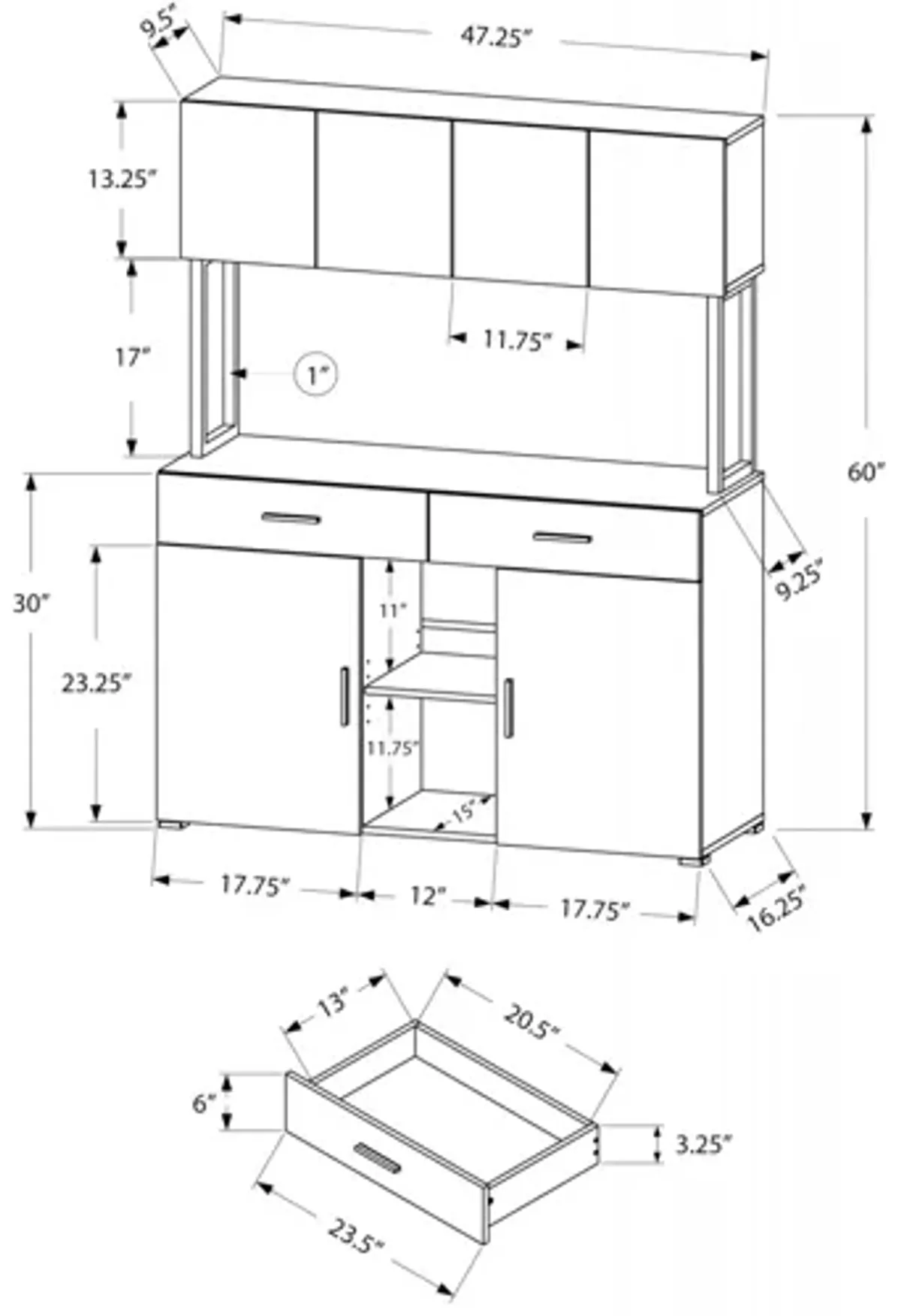 Bonita White 48" Storage Office Cabinet