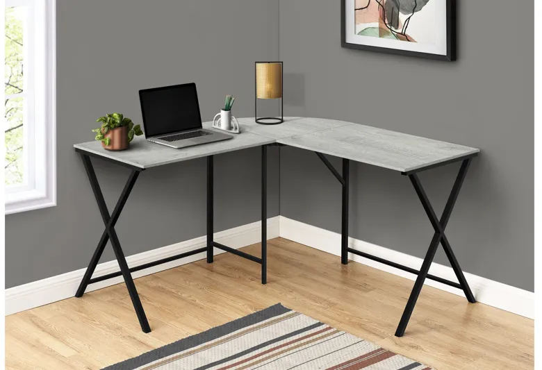 Hart 55" L-Shaped Grey Top Computer Desk