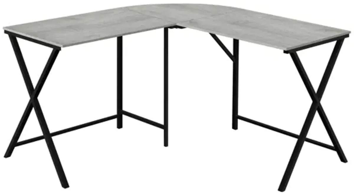 Hart 55" L-Shaped Grey Top Computer Desk