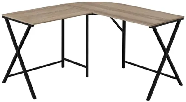 Hart 55" L-Shaped Taupe Top Computer Desk