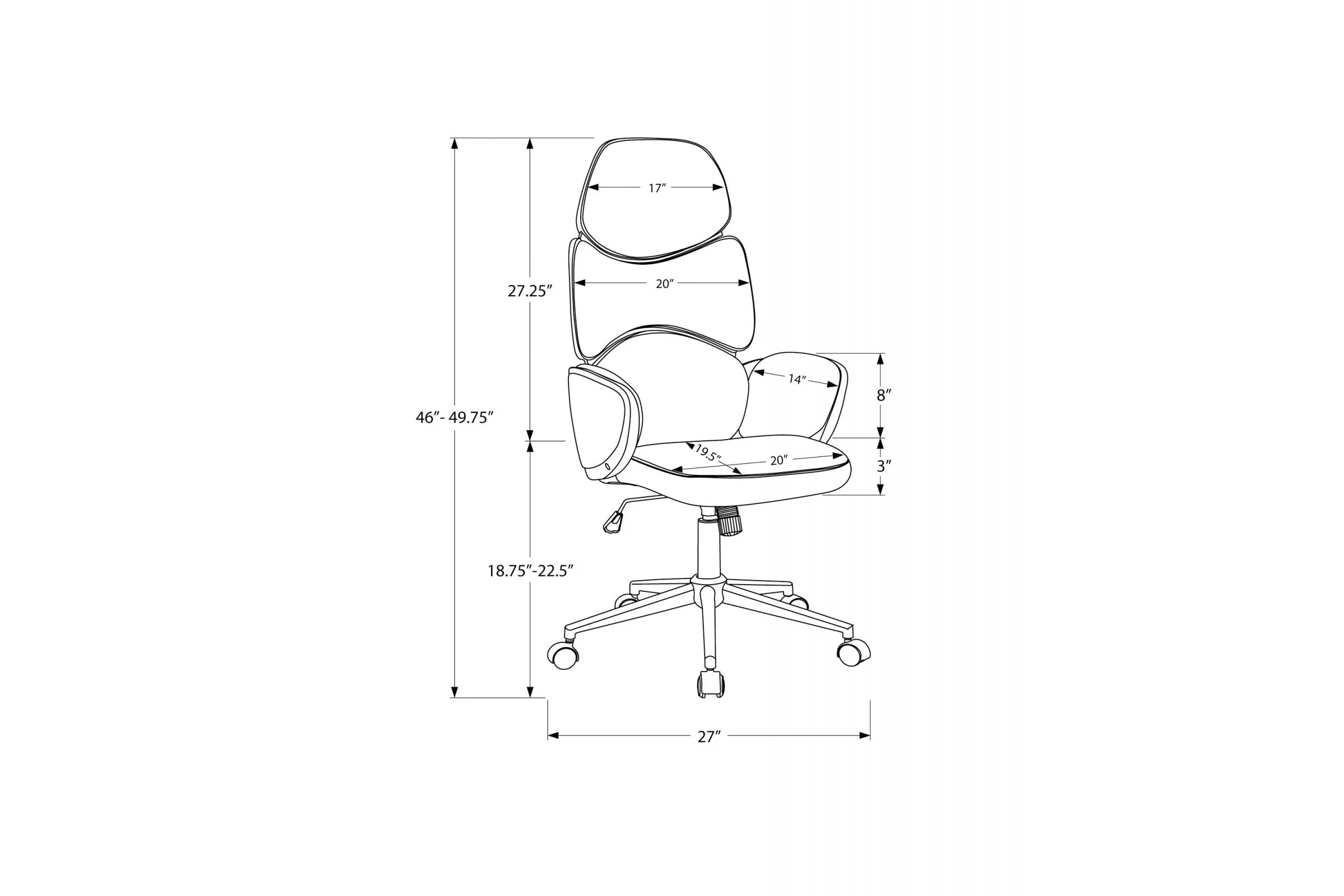 Pease Grey Faux Leather Office Chair