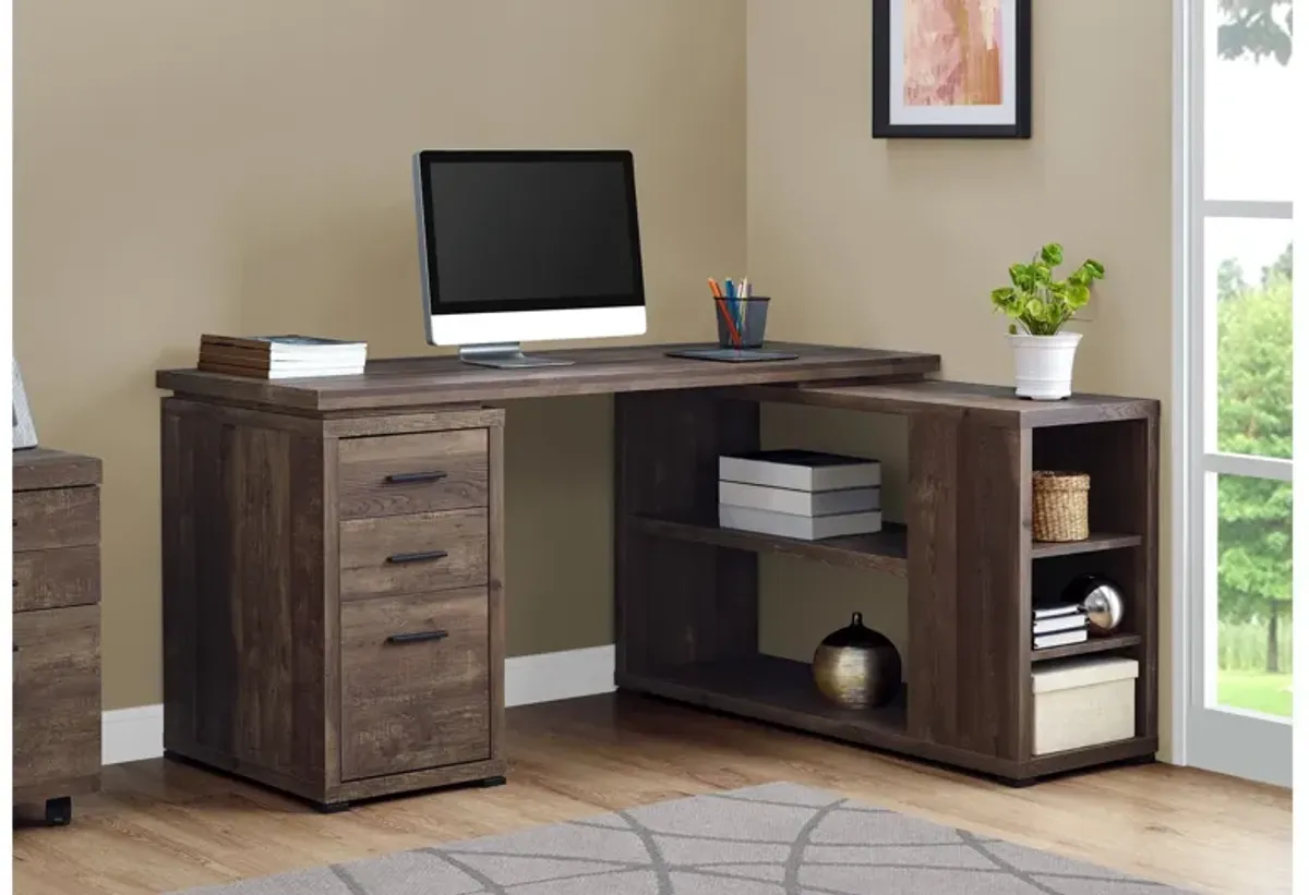 Regent L-Shaped Brown Computer Desk