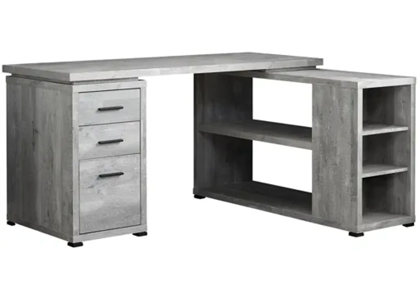 Grey Reclaimed Wood Corner Computer Desk