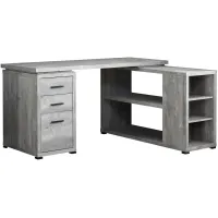 Grey Reclaimed Wood Corner Computer Desk