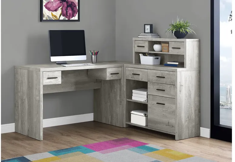 Computer Desk - Grey Reclaimed Wood L/R Facing Corner