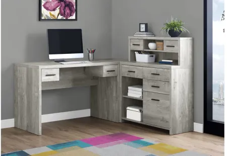 Computer Desk - Grey Reclaimed Wood L/R Facing Corner