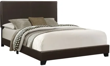 Max Brown Faux Leather Queen Bed