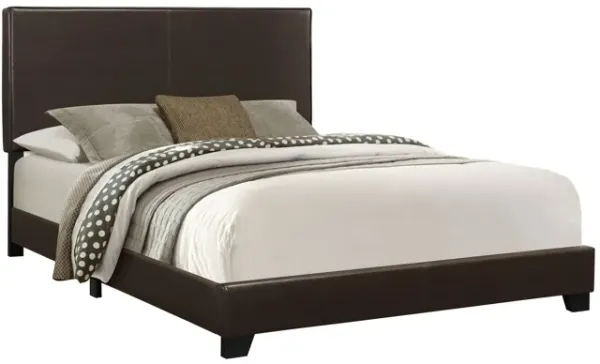 Max Brown Faux Leather Queen Bed