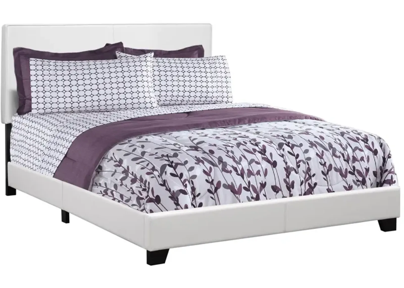 Max White Faux Leather Queen Bed