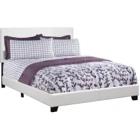 Max White Faux Leather Queen Bed