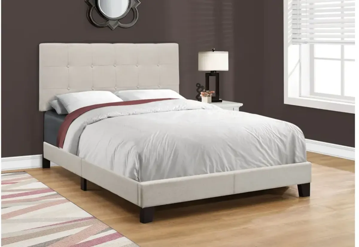 Bed - Full Size / Beige Linen