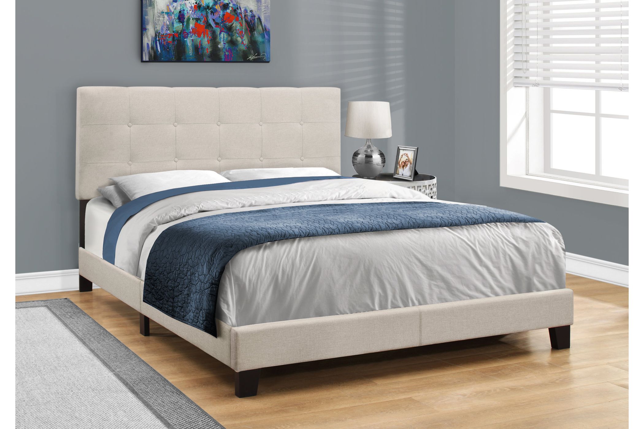 Sawyer Beige Tufted Queen Bed