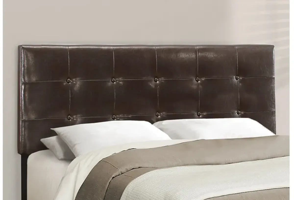 Bed - Queen Size / Dark Brown Leather-Look