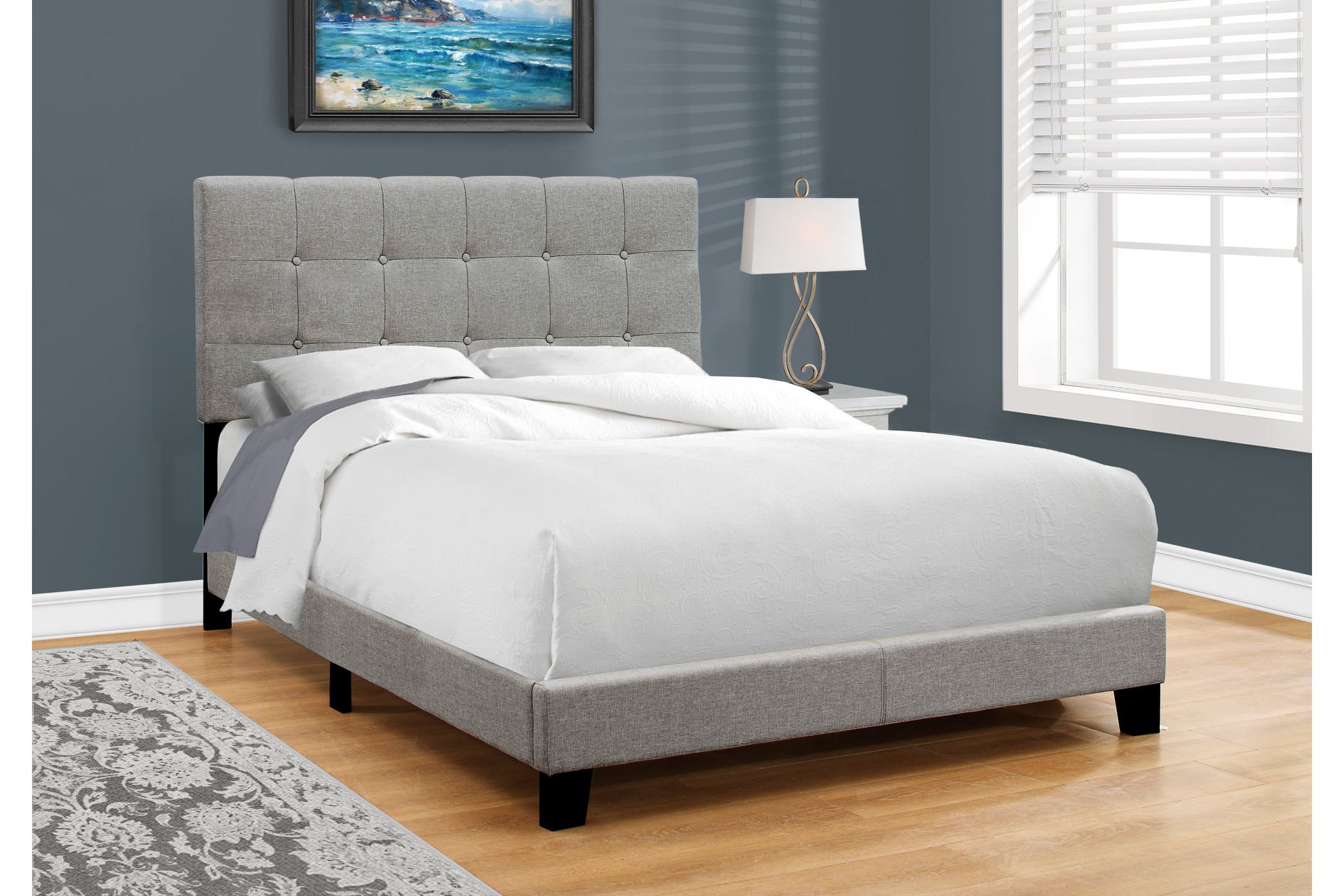 Grey Linen Full Bed