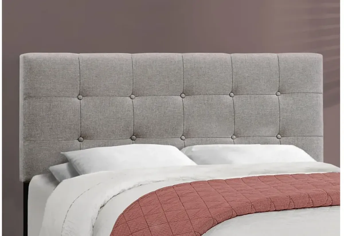 Grey Linen Tufted Queen Bed