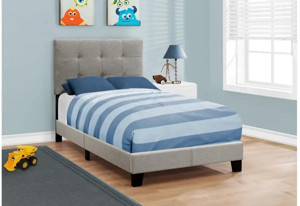 Bed - Twin Size / Grey Linen