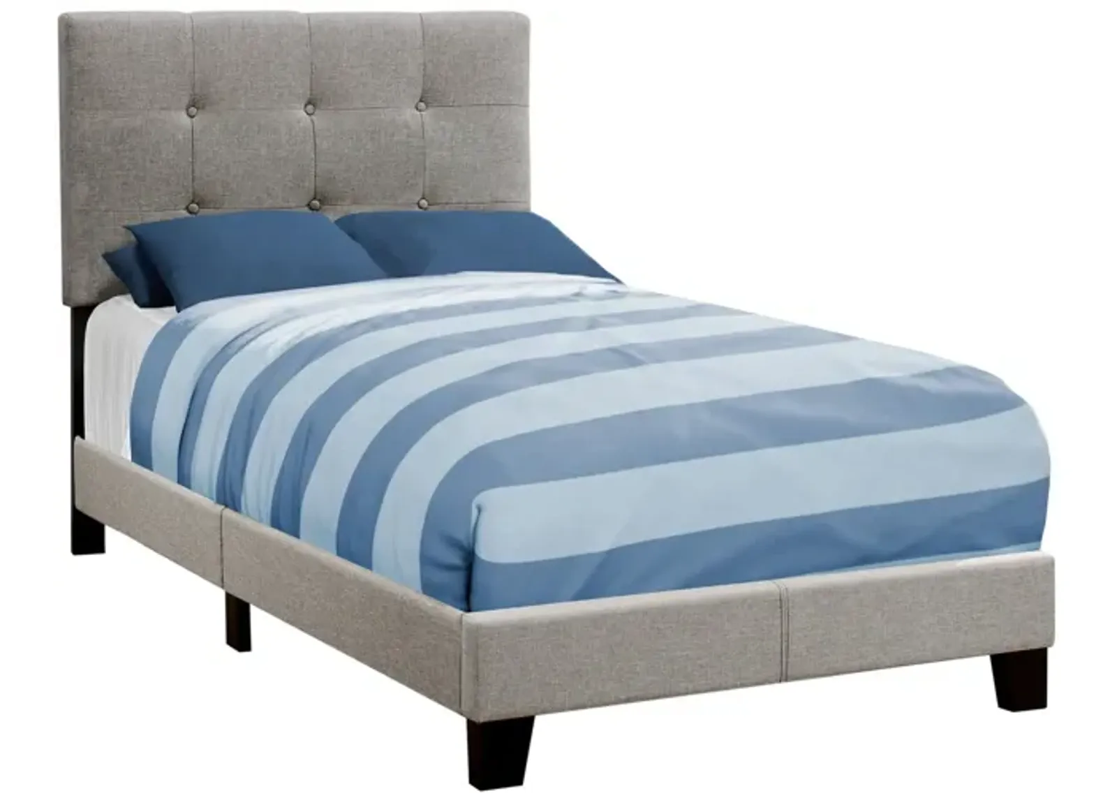 Bed - Twin Size / Grey Linen