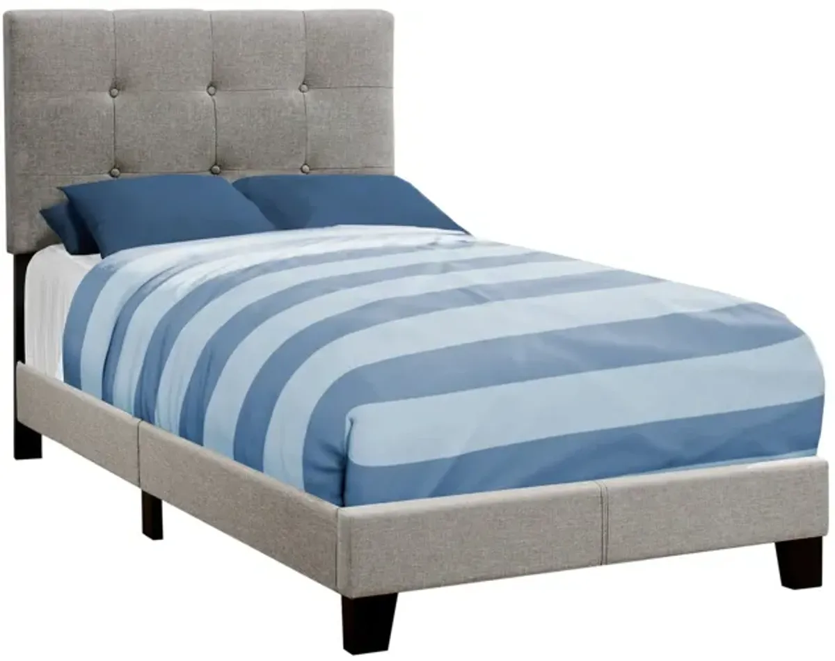 Bed - Twin Size / Grey Linen