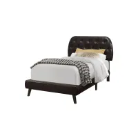 Tracey Brown Faux Leather Twin Bed