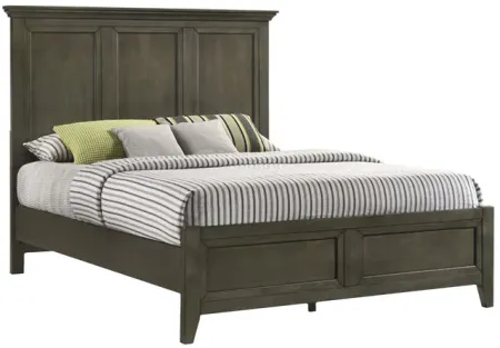 San Mateo Grey Solid Wood Queen Bed