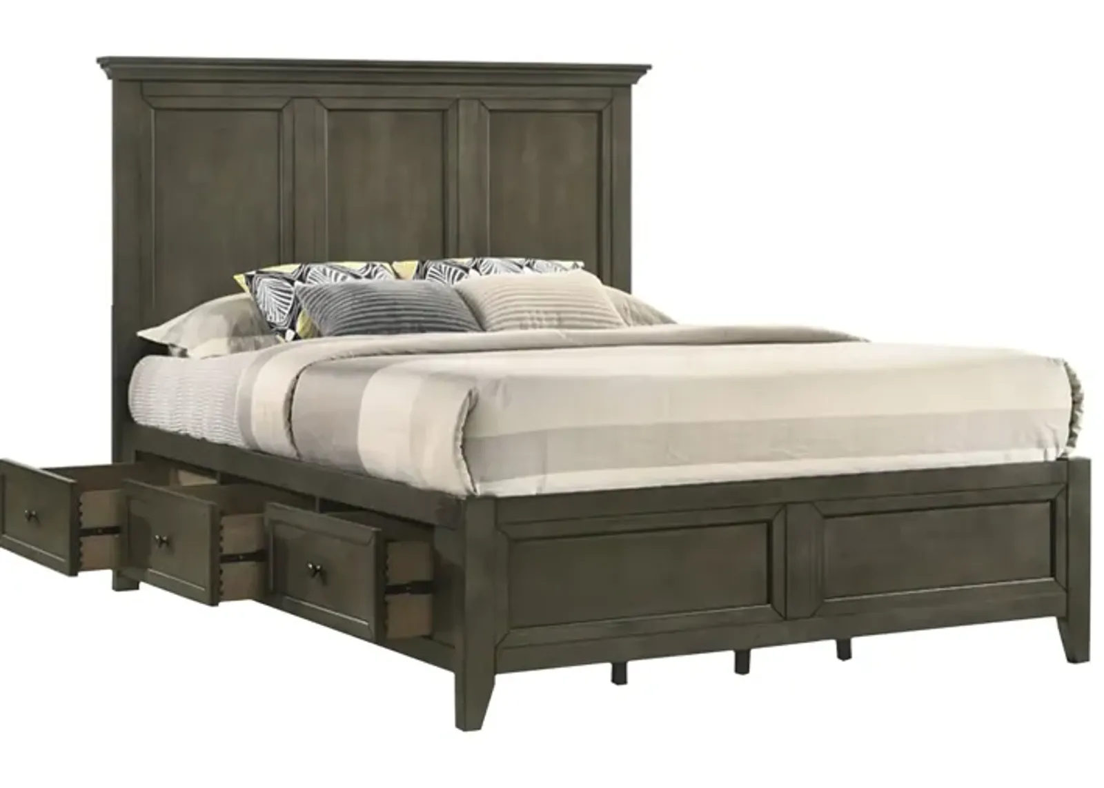 San Mateo Grey Queen Storage Bed