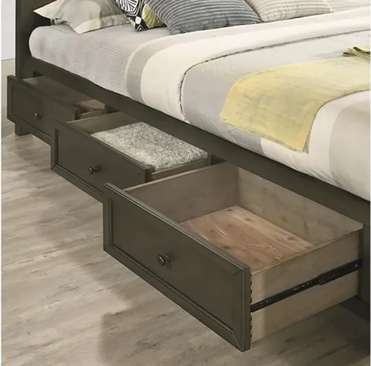 San Mateo Grey Queen Storage Bed