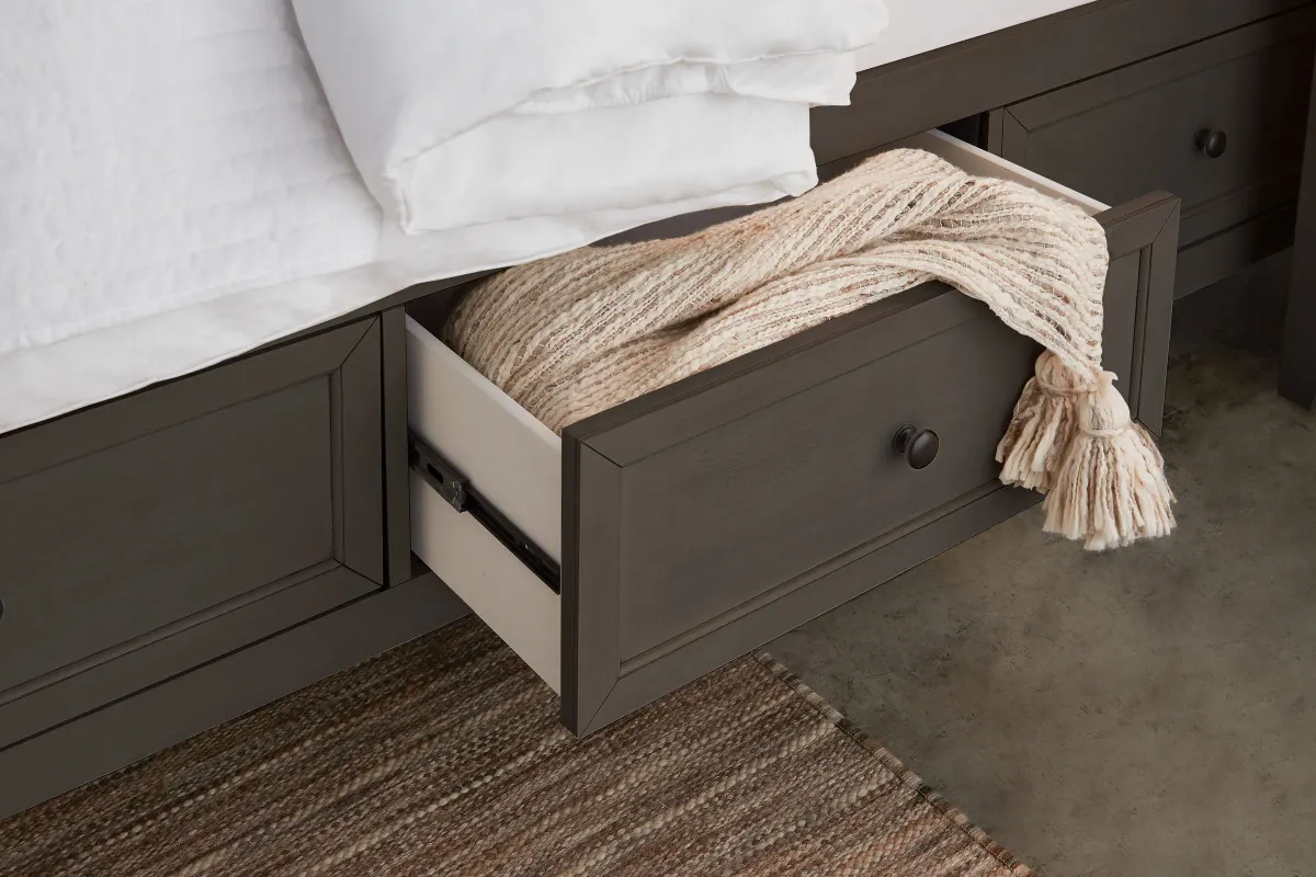 San Mateo Grey Queen Storage Bed