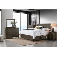 San Mateo 5-Piece Grey Solid Wood Queen Storage Bedroom Set
