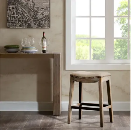 Belle Saddle Counter Stool in Linen
