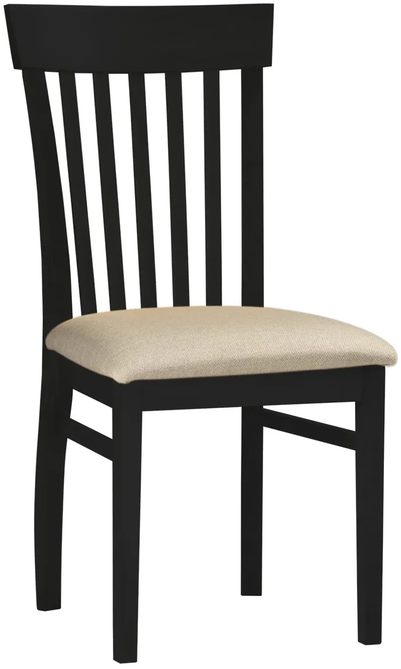 Anni Solid Maple with Onyx Finish Upholstered Rake Back Side Chair by Gascho