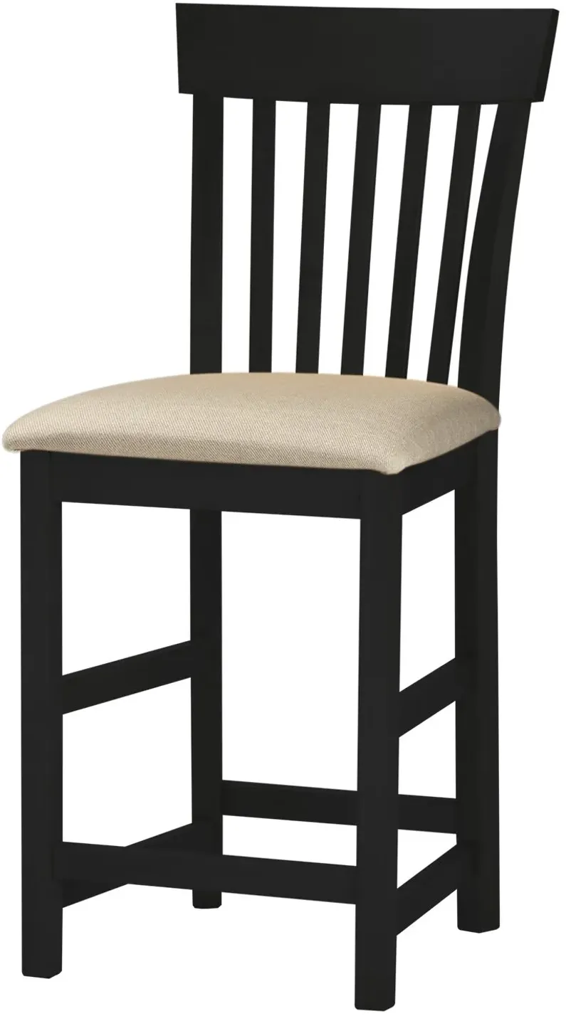 Anni Solid Maple with Onyx Frame Finish Upholstered Rake Back Stool by Gascho