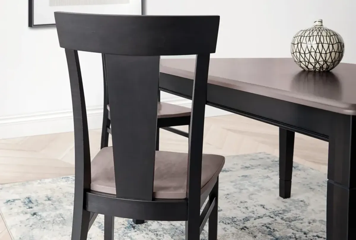 Anni Dining Chair with Driftwood Finish Seat and Onyx Frame by Gascho