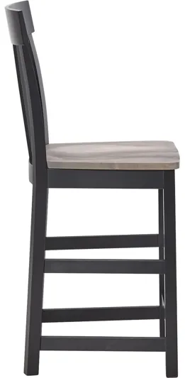 Anni Counter Stool in Driftwood Finish Seat & Onyx Frame by Gasco