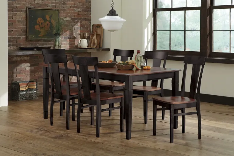 Anni Solid Maple Table with Auburn Finish + 6 Wood Chairs by Gascho