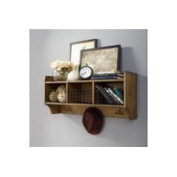 Fremont Entryway Shelf Coffee - Shelf, 3 Galvinized Wire Baskets